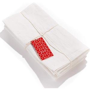 Caldo Linen Dinner Napkins - Rustic- Soft and Durable Cloth- Washable and Reusable - 4 Pack - 20x20 inch (Natural White)