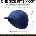 SAITAG Cycling Cap, Bike Skull Cap Helmet Liner with Sun Visor, Sun Protection Running Hat for Men Women Under Helmet Royal Blue