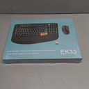 Wireless Keyboard and Mouse Combo, 2.4G Wave Keys Ergonomic Keyboard with Palm Rest and 3 DPI Silent Mouse, Compact Size for Natural Typing, Spill-Resistant, for Windows/PC/Laptop/Mac(Black)