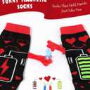 Valentine's Day Magnetic Holding Hands Socks for Women Men, Funny Red Heart Couple Socks, Novelty Valentines Gifts for Her Him Boyfriend Girlfriend Anniversary