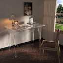 Acrylic Desk,Ergonomic Computer Table, 15mm/0.63inch Thickened Material, Easy Assembly for Office, Living Room, Bedroom, 35.4" L x 18.5''W x 30'' H, 35.5inch