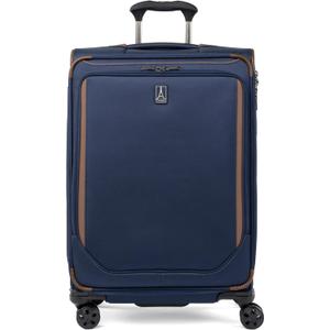 Travelpro Crew Classic Lightweight Softside Expandable Checked Luggage, 8 Wheel Spinner Suitcase, TSA Lock, Men and Women, Checked Medium 25-Inch, Patriot Blue
