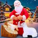 KOOY 5FT Christmas Inflatable Nativity Jesus Stable Christmas Angel Scene Decorations Santa Claus Blow Up Yard Decor Bright LED Lights for Garden Lawn Outdoor Indoor Holiday Xmas Gifts