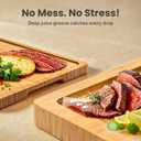 SMIRLY Wooden Cutting Boards For Kitchen Meal Prep & Serving - Bamboo Cutting Board Set with Holder, Charcuterie & Chopping Board, Wood Cutting Board Set, Kitchen Gadgets