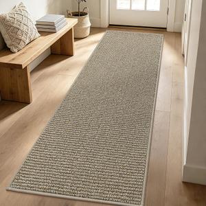 BEQHAUSE Hallway Runner Rugs 2.7x7, Hallway Rug Washable, Light Beige