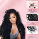 Feather Crochet Hair Extensions for Women 18 Inch 100 Strands Micro Knots Hair Pre-Separated Invisible Human Hair Blend Synthetic Curly Deep Wave Crochet Hair(100strands Dark Black)