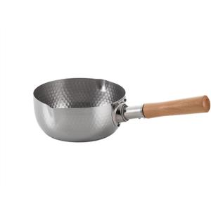 MARUYAMA GIKEN  KOURIKKA Yukihira Saucepan 18 cm (7.0 inchi), 1.8 quart KRY-18 Stainless Steel Traditional Japanese Saucepan Wood Handle  MADE IN JAPAN