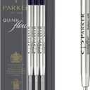 Parker QUINKflow Ballpoint Pen Ink Refills, Medium Tip, Black, 3 Count - For Everyday Writing