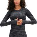 LUYAA Women's Workout Tops Long Sleeve Shirts Yoga Sports Breathable Gym Athletic Top Slim Fit (S)