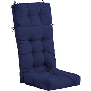 Dilunave 52'' Rocking Chair Cushions Outdoor Waterproof High Back Chair Cushion Soft Armchair Pad with Tie for Indoor Outdoor Porch Patio Adirondack, Glider Seat Rocker Replacement(Navy Blue)