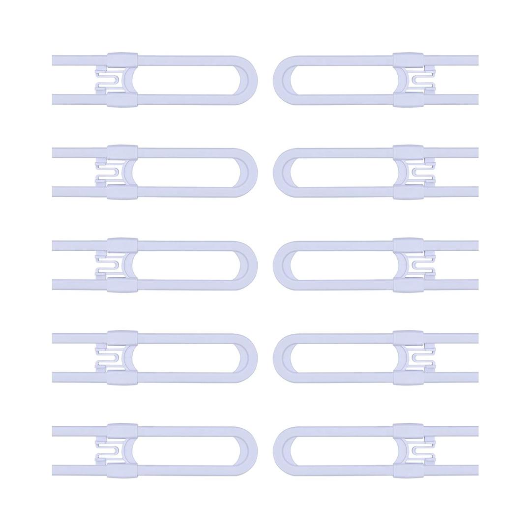Sliding Cabinet Child Safety Locks - OKEFAN Baby Proofing Cabinet Lock Cupboard Latches for Kids on Closet Door Knobs Handles Pulls No Drill (10, White)