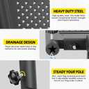 Universal Dual Hitch Flag Pole Holder for 2 Inch Receivers, Heavy-Duty Iron Double Flag Mount with Trailer Hitch & License Plate Bracket, Compatible with Trucks, SUV, RV, Pickup, Camper