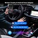 3-in-1 Wireless CarPlay Adapter, Android Auto Adapter USB A/C, Plug & Play Converter for Wired Carplay to Wireless, Fits for Cars from 2017+ & for iPhone iOS 10+ Android 11+