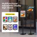 sign holder stand, floor standing sign poster stand for display, heavy duty pedestal signage stand for diplay menu advertising (Black, 8.511)