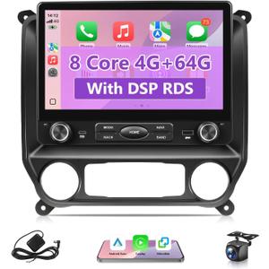 10.2" 4G+64G Car Radio for 2014 to 2018 Chevy Silverado WT LS Custom GMC Sierra Base SLE, Wireless CarPlay Android Auto,Touchscreen, 5G WiFi GPS Navigation, Backup Camera, FM RDS, DSP, SWC