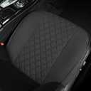 West Llama Linen Front Car Seat Cover Protector Anti-Slip Bottom Seat Cover Fits 95% of Vehicles,Wrapping Around The Bottom,Diamond Pattern(Black-1Pc)