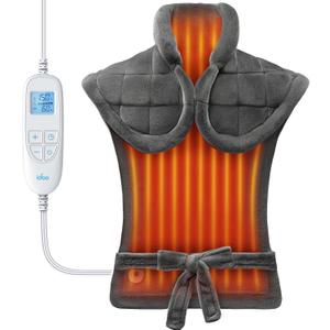 iDOO Heating Pad for Neck and Shoulders and Back for Pain Relief, Mothers Day Gifts for Mom Women Men Elderly, FSA Eligible Items & HSA Store, Large 24"x33" Weighted Electric Heat Pads for Back Gray