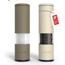LARS NYSØM Salt and Pepper Grinder Set Manual, Stainless Steel Salt and Pepper Mills with Adjustable Ceramic Grinder I Design Spice Shakers (Brown/Beige