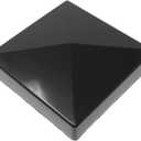 True 5x5 (127mm x 127mm) Plastic Pyramid Vinyl Fence Post Cap Black or White Multiple Quantities for True Actual 5" x 5" Vinyl Posts (24, Black)