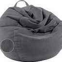 LPMOERA Stuffed Animal Storage Bean Bag Chair Cover (No Filler) for Kids and Adults.Pets Dogs/Cats Lazy Beds.Soft Premium Corduroy Stuffable Bean Bag for Organizing Children Plush Toys or Memory Foam (Dark Grey(cover Only))