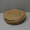 Round Woven Placemats 12 inch Set of 10 - Boho Rattan Placemats Natural Water Hyacinth Placemat, Farmhouse Weave Place Mats, Rustic Braided Wicker Table Mats for Dining Table,Home,Wedding