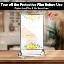 EHWINE 12 Pack Acrylic Sign Holder 4 x 6, Double Sided Black Picture Frame Stand up Table Top Sign Holders, Clear Display Stand Menu Flyer Holder for Wedding Party(Provide Non-slip Mats)