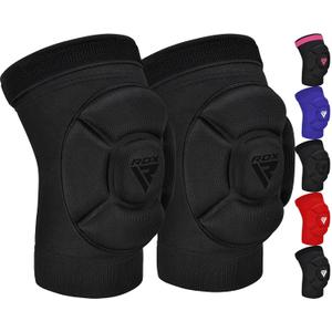 RDX MMA Knee Pads, Adjustable Thick Sponge Non-Slip for Combat Sports, Kickboxing, MMA, Multiple Sports, Unisex, Basketball, Cycling, Gym, Volleyball Large