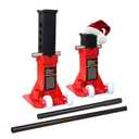 TCE ATZ120006PU Torin Heavy Duty Jack Stands: Pin Style Jack Stand with 2 Casters and Handle, Easily Portable Car Stand for Car SUV, Truck and Pick Up, 12 Ton (24,000 lb) Capacity, Red