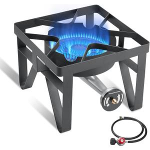 SKOK 200,000 BTUs High Pressure Single Burner Propane Camping Stove - Portable Outdoor Stove for Outdoor Cooking, Backyard, Picnic