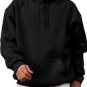 JMIERR Mens Casual Cotton Hooded Collar Drawstring Hoodies Pullover Sweatshirts Casual Long Sleeve Shirts (XX-Large, Black)