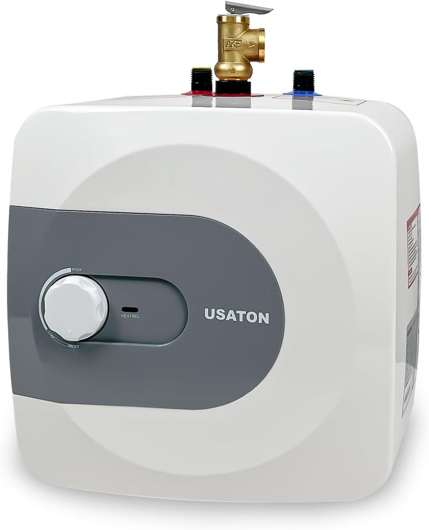 Electric Hot Water Heater 4 Gallon - Compact Under Sink Portable Mini Small Tank Instant Hot Water Heater for RV Camper Kitchen Food Truck, Point of Use, 110V/120 volt, 1440W, Wall or Floor Mounted