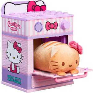 Cookeez Makery Hello Kitty & Friends Oven Playset  Interactive Bake & Reveal Toy, Includes Mystery Warm Scented Plush (Hello Kitty, Cinnamoroll, or My Melody), Mixing Tools, Dough, Accessories, 5+
