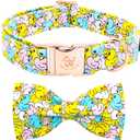 Elegant little tail Dog Collar- Cute Duck Dog Collar with Bow for Large Dogs, Female or Male Adjustable Cotton Summer Pet Bow Holiday Puppy Collar for Small Medium Large Dogs (Large (Pack of 1))