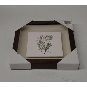 10"x10" Framed Tile - Vintage Floral Yellow Dandelion Flowers Botanical Art Illustration Vintage Art