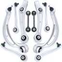 Chefull 10pcs Front Lower Upper Control Arm W/Ball Join Compatible With 2009-2010 Audi A4 Quattro A5 Quattro Q5 S4, 2008-2010 Audi S5