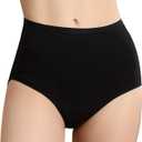 Womens Incontinence Underwear Absorbency 2.0 oz Leak Proof Washable Bladder Control Briefs Postpartum Protective Panties Odor Control Cotton Comfort 1 Pack (Black, 2XL)