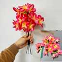 10 Bunch Pink Artificial Flowers Fake Plumeria Flower with Stems,12inch Real Touch Lifelike Frangipani Flower Bouquets for Wedding Engagement Party Cake Topper Spring Flowers Beach Decor