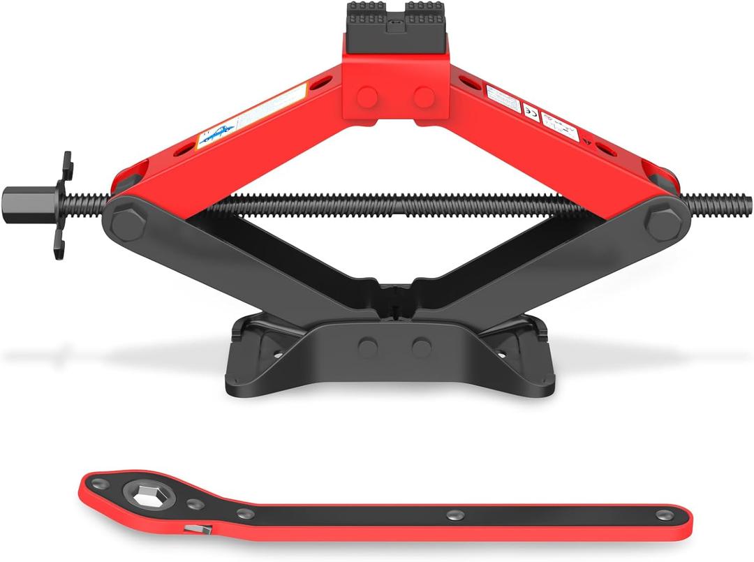Portable Car Jack 3 Ton, Heavy Duty Scissor Jack for Car, Spair Tire Changing kit with Ratchet Wrench, Tire Jack Kit for Car SUV MPV