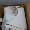 Dinjoy Floral Quilt Set California King Size, Khaki Bedspreads Fall Bedding Set Soft Lightweight Quilts 3 Piece White Oversized Farmhouse Flower Bed Sets (Cal King,112''x96)