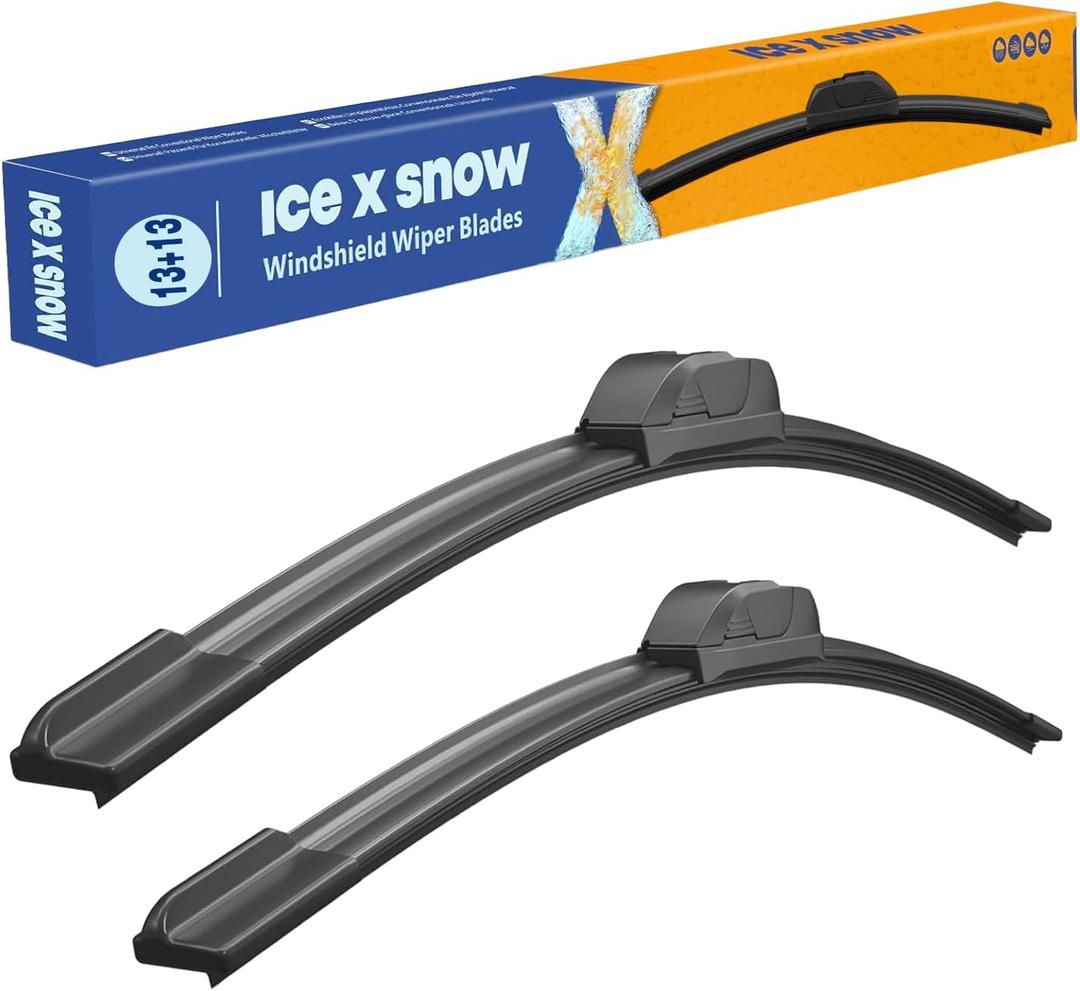 13"+13" Water Repellent Windshield Wiper Blades Replacement for JEEP Wrangler TJ 2006 2005 2004 2003 2002 2001 2000 1999 1998 1997 Silicone Automotive Replacement Windshield Wiper Blades