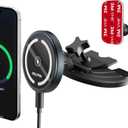 OHLPRO for 15W MagSafe Car Mount Charger for iPhone 16, Fast Wireless Charging, Magnetic CD Slot Holder with 3M Adhesive Base for Dashboard, Aluminum Shell, Compatible with iPhone 16/15/14/13 Pro Max (Gray)