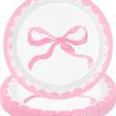JarThenaAMCS 50 Pcs Pink Bow Paper Plate Watercolor Coquette Bowknot Disposable Plate 9 Inch Decorative Dinner Plates for Birthday Bachelorette Bridal Baby Shower Party Favors Table Decor