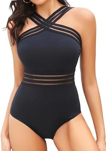 Tempt Me Women Crisscross One Piece Swimsuit Tummy Control Bathing Suit Front Crossover Swimwear XXL
