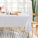 sancua 6 Pack White Tablecloth 60 x 102 Inch, Rectangle Table Cloth for 6 Feet Tables - Stain and Wrinkle Resistant Washable Polyester Table Cover for Dining Tables, Buffet Parties and Camping