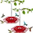Hummingbird Feeders for Outdoors Hanging, 30 Feeding Ports,Bee-Proof and Leak-Proof - Tray Style, drip-Free, Easy to Clean and Refill, attracts Hummingbirds, Plastic with ant Fence and Hook