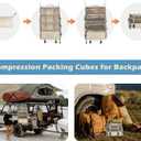 Surblue Travel Hanging Packing Cubes with 2 Hooks Hanging Shelves for Luggage Organizers Portable Compression 4 Shelf Closet Carry-on Suitcases Organizers, Medium,Beige