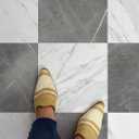 FloorPops x Chris Loves Julia 12-in by 12-in Bonneville Grey & White Marble Peel & Stick Floor Tiles, FP4421 (Gray)