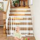 Baby Gate No Drilling, 29"-40" Auto Close Dog Gate Indoor for Doorways & Stairs, Pressure Mounted Adjustable Pet Gate, Easy Walk Through Child Gate for Children & Pets Stroller Friendly, White
