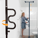 Stander Wonder Pole Plus with Rotating Double Grab Bar, Tension Mounted Security Pole for Seniors & Elderly Adults, No-Drill Floor to Ceiling Transfer Pole for Home & Bath Safety, Black