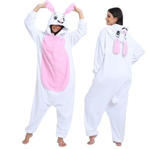 Wishliker Unisex Adult Bunny Onesie Costume Halloween Christmas Cosplay Animal Cartoon Pajamas S
